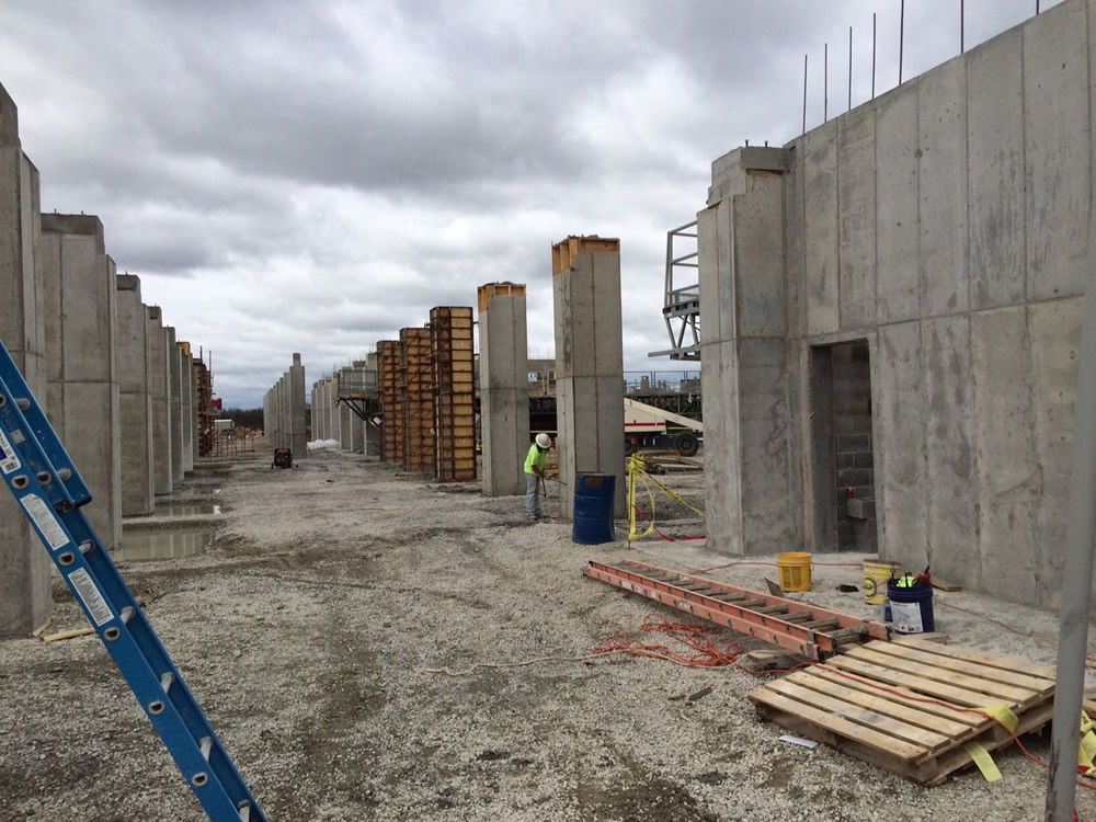 Concrete piers going up