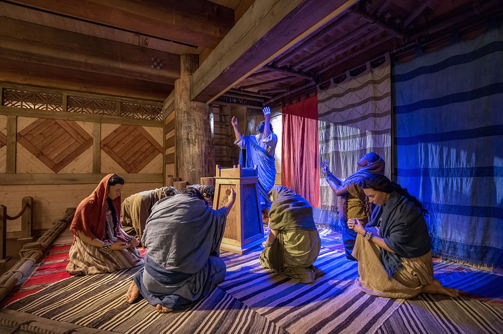 Noah and His Family Praying at Ark Encounter