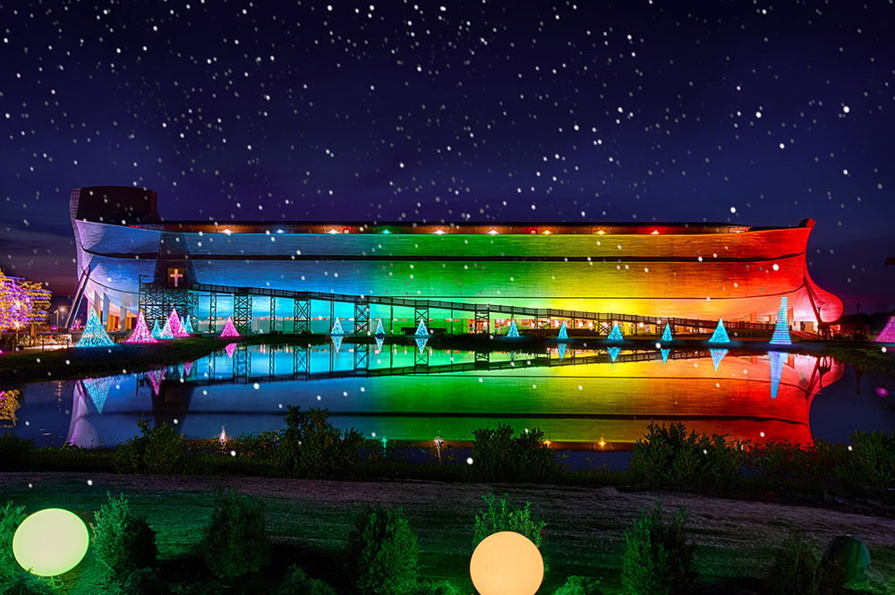 Ark Encounter with Rainbow Lights