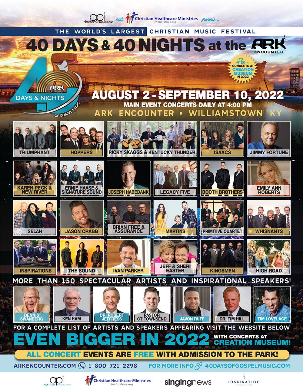 Enjoy 40 Days and 40 Nights of Gospel Music at the Ark Encounter | Ark ...