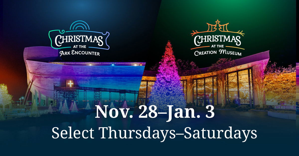 Christmas at the Ark Encounter and Christmas at the Creation Museum lights
