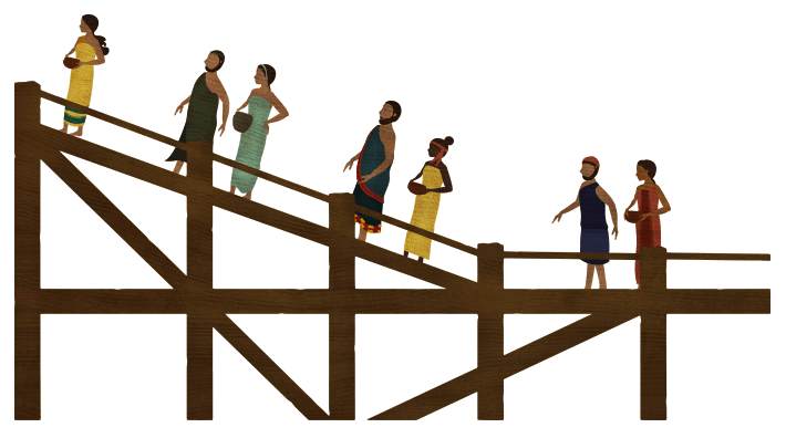 Noah's Family Entering the Ark Illustration